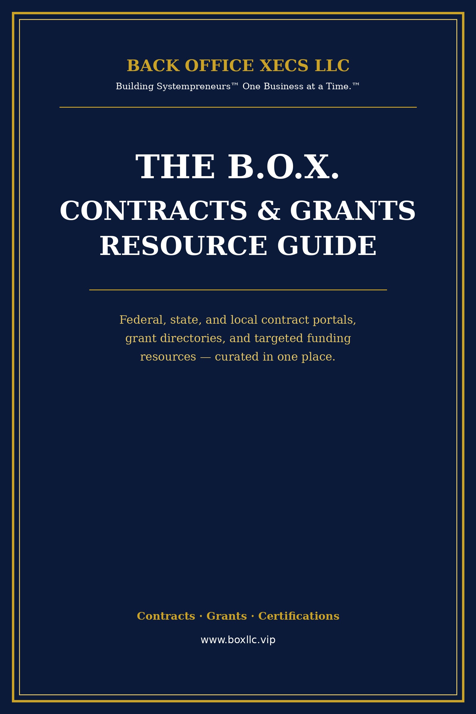 The B.O.X. Contracts and Grants Resource Guide ebook cover